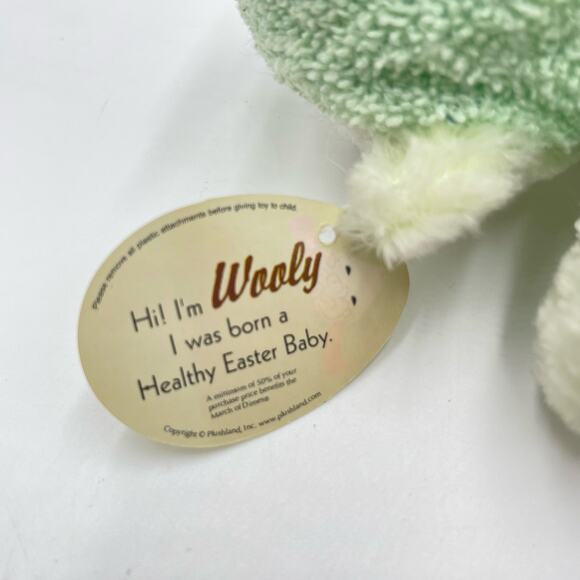 Plushland Wooly Green Lamb Terry Cloth Plush Robe Slippers 2000 March of Dimes - Picture 4 of 12